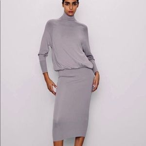 SOLD ZARA gray high neck fitted skirt dress